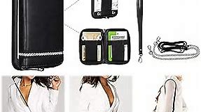 TOOVREN iPhone 11 Pro Case 5.8 inch, Detachable Wallet Case Card Holder iPhone 11 Pro Case Wallet Handbag with Wrist Strap Crossbody Chain Zipper Wallet Case for iPhone 11 Pro 5.8" Black