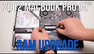 2012 Macbook Pro 15" A1286 RAM Upgrade