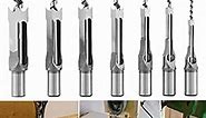 Nisorpa 7Pcs Square Hole Drill Bit, Woodworking Square Mortising Chisel Bit Set Square Hole Saw Kits w/Twist Drill DIY Woodworking Hole Opening Drilling Tools, 15/64" 1/4" 5/16" 3/8" 2/5" 31/64" 1/2"