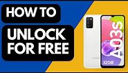 How to unlock Samsung Galaxy A03s with SIM Network Unlock PIN