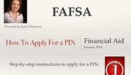 How to apply for a FAFSA PIN