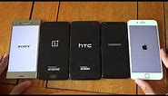 HTC U11 vs Galaxy S8 vs XZ Premium vs OnePlus 5 vs iPhone 7 Plus - Speed Test!