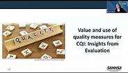SAMHSA Quality Measurement as a Tool for Continuous Quality Improvement at CCBHCs Webinar