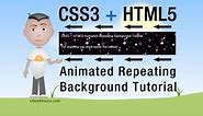 HTML5 CSS3 Animated Repeating Tile Background keyframes Tutorial