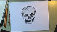 How to Draw a Skull Step by Step - Easy Cartoon Drawing Lesson