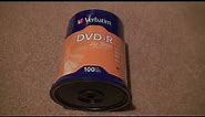 Verbatim DVD R 100 Count Unboxing