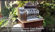Antique 4-Drawer National Cash Register made in 1911