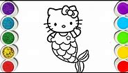 Kitty Mermaid drawing for kids || hello kitty drawing for kids || Mermaid drawing |Drawing for kids