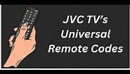 JVC TV Universal Remote Codes