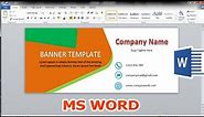 How To Make Banner Design Microsoft Word Template 2010
