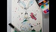 Paint Along Whimsical Rabbit Painted Willow Art
