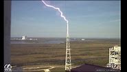 High Speed Footage Captured An Amazing Lightning Strike At NASA Launch Complex 39B