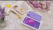 iPhone 12 Purple Unboxing + BTS Theme Accessories 💜 | ASMR Aesthetic