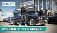 BMW E30 M3 Convertible Service & new soft top motors! Raj's Garage Ep52