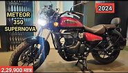 2024 Royal Enfield METEOR 350 OBD2 Supernova Red🔥 New Update Mileage Top Speed Price Detailed Review