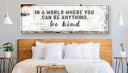Tailored Canvases Christian Wall Art Decor - Religious Bible Verses Sign for Gifts, Home, Living Room, Bedroom, Office - Inspirational Scripture Quotes Signs - Be Kind in a World Where You Can, 36x12in