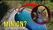 DRONE CATCHES MINION SWIMMING AT AN ABANDONED POOL!! (HE CAME AFTER US!!)