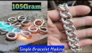 105 Gram Silver Single Cuban Chain Bracelet / Silver Bracelet Making