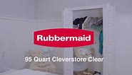 Rubbermaid Cleverstore 95 Quart Clear Stackable Large Plastic Storage Containers with Lids for Office and Home Organization, Clear (4 Pack)