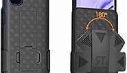 Rome Tech Holster for Samsung Galaxy A51 5G UW Case with Belt Clip [NOT for A51] Slim Heavy Duty Rugged Phone Cover with Kickstand for Galaxy A51 5G UW Verizon - Black