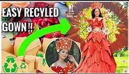 HOW TO MAKE A DRESS/GOWN USING CARTON BOXES (QUICK, EASY, CREATIVE) | JUNABETH
