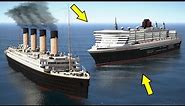 Titanic Sinking and Queen Mary 2 Save the Crew of the Ship in GTA 5 (Titanic Underwater Scene)