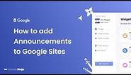 How to add Announcements to Google Sites