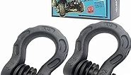 HOUERT Heavy Duty D-Ring Shackle, 68,000 lbs Break Strength, Stronger Than 3/4" D Rings, Tow Shackle with 7/8" Screw Pin & Washers for Off-Road Towing Jeep Vehicle Recovery, Matte Black, 2 Pack