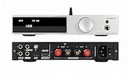 SMSL AO300 MA5332MS Class D Amplifier, 165Wx2 Power Amps, CS43131 HiFi DAC Headphone Amp, USB/Coax/Opt/HDMI ARC/RCA Input 2.1 Channel Stereo Amp for Speaker/Subwoofer/4.4mm/6.35mm Headphone (Silver)