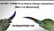 CS:GO ★ StatTrak™ Flip Knife | Case hardened (Battle-Scarred) - showcase HD