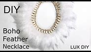 DIY Boho Feather And Shell Necklace | Designer Inspired Feather Jewelry |
