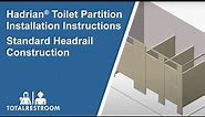Hadrian Toilet Partition Installation Instructions Standard Headrail Construction