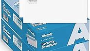 1000#10 Custom Printed Security Tinted Self-Seal Envelopes - Personalized with Logo and Address/Return Address Imprinted -Size 4-1/8 X 9-1/2" -White -24 LB -1000 Count (74001)