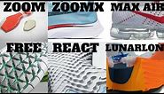 Nike Cushion Technologies Compared! AIR VS ZOOM VS LUNARLON VS FREE VS REACT VS ZOOMX