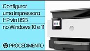 Como configurar uma impressora HP via conexão USB no Windows 10 ou 11 | Impressoras HP | HP Support