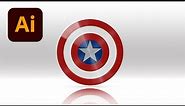 Adobe Illustrator cc - Captain America's Shield vector