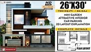 Home Design 3D | 26'X30' | Budget 15-18 Lakh | House Plan | Walk through | Complete Details