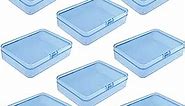 Goodma 8 Pieces Rectangular Plastic Boxes Empty Storage Organizer Containers with Hinged Lids for Small Items and Other Craft Projects (Blue, 4.5 x 3.3 x 1.1 inch)