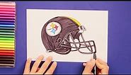 How to draw Pittsburgh Steelers football helmet (NFL)
