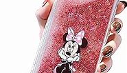 iFiLOVE for iPhone 15 Pro Minnie Mouse Bling Liquid Case, Girls Kids Women Cute Cartoon Sparkle Flowing Quicksand Glitter Case Cover for iPhone 15 Pro (Pink)