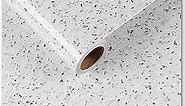 CRE8TIVE Granite Contact Paper 24"x118" White Granite Wallpaper Peel and Stick Countertops Self Adhesive Waterproof Marble Glossy Vinyl Paper Roll for Kitchen Bathroom Cabinets Counters Desk Decor