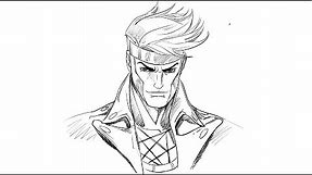 How to draw Gambit from Marvel Comics