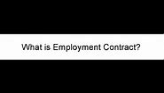 What is Employment Contract?