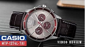 Casio MTP-1374L-7A1 Enticer Series Chronograph Brown Leather & Dial Stylish Wrist Watch