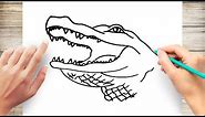 How to Draw A Alligator Head