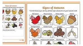 Signs of Autumn Checklist