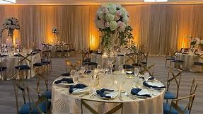 Champagne, Navy & Blush Wedding: Wedding Reception Decor