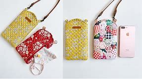 How to sew Slim Phone Crossbody Bag | Smart Phone Case | Invisible Zipper Pocket
