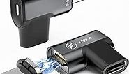 FONKEN 140W UBS C Magnetic Adapter [2 Pack] 24Pins Magnetic USB C Adapter USB C 90 Degree Adapter with USB4 20Gbps 8K 60Hz Video Output for MacBook Pro/Air, Tablet, Laptop, iPhone 15/15 Pro/15 Pro Max