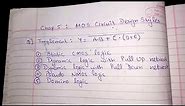 *Read Description Below* Chapter 5 - MOS Circuit Design Styles